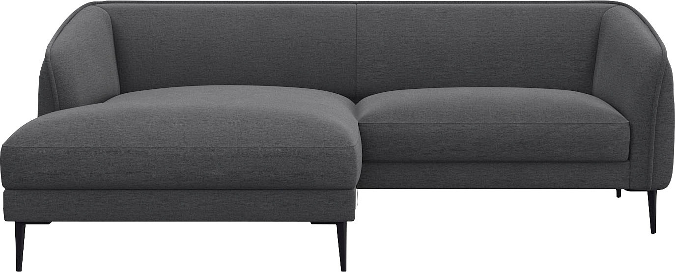Ecksofa FLEXLUX "Belle Designsofa, bequem durch Kaltschaum im Sitz, OTTOs Choice", grau (dervit grau), B:218cm H:74cm T:149cm, 100% Polyester, Sofas, Skandinavisches Design, In hochwertiger Verarbeitung, B/T 218/149 cm Image