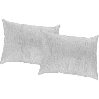 Dekokissen WIRTH "Riccia" Gr. 2, bunt (weiß, silberfarben, gemustert), B:50cm L:50cm, Polyester, Baumwolle, Dekokissen_Sitzkissen_Kissenhüllen, Kissenhülle ohne Füllung, 2 Stück Image
