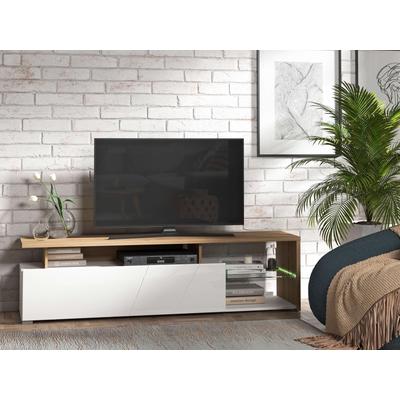 Lowboard INOSIGN "Arctic TV-Board", weiß (artisan eiche, weiß hochglanz), B:170cm H:46,5cm T:41,5cm, FSC-zertifizierter Holzwerkstoff, Sideboards, TV-Kommode,Br. 170 cm, mit und ohne LED-Beleuchtung,Front mit Fräsung Image