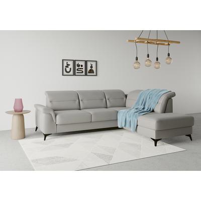 Ecksofa SIT & MORE "Sinatra L-Form", grau, B:251cm H:85cm T:220cm, 100% Polyester, Sofas, mit Ottomane, optional mit Kopfteilverstellung und Armteilfunktion Image