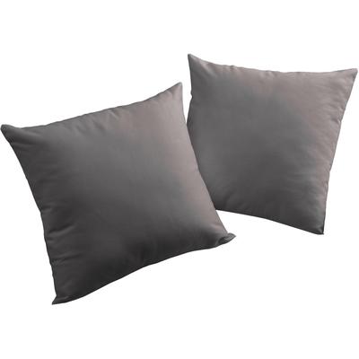 Dekokissen WIRTH "Newbury" Gr. 2, grau (grau, unifarben), B:50cm L:50cm, Baumwolle, Polyester, Dekokissen_Sitzkissen_Kissenhüllen, Kissenhülle ohne Füllung, 2 Stück Image