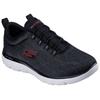 Slip-On Sneaker SKECHERS "SUMMITS", Herren, Gr. 46, schwarz (schwarz, rot), Textil, sportlich, Schuhe, Freizeitschuh, Slipper, Komfortschuh mit Gummizug zum Schlupfen
