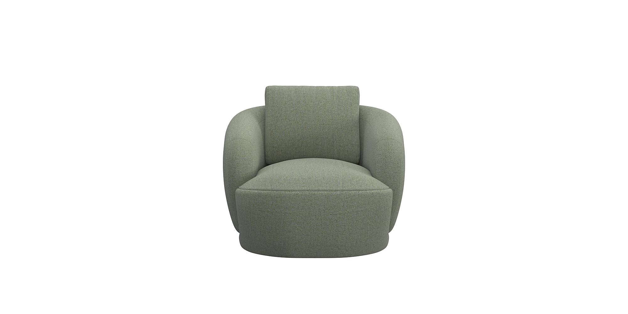 Sessel FLEXLUX "Torino, rund, drehbar, Einzelsofa, Polstersessel", grün (olive), B:90cm H:85cm T:92cm, 100% Polyester, Sessel, Polstersessel Einzelsessel, Modernes, organisches Sessel-Design, Kaltschaum, Wellenunterfederung Image