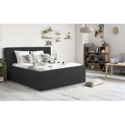 Polsterbett INOSIGN "Dalina", grau (anthrazit), B:231cm H:124cm L:227cm, Struktur (100% Polyester), Betten, geradliniges Kopfteil, in 5 Breiten, auch in 220cm Länge Image