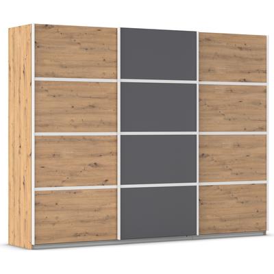Kleiderschrank RAUCH "Schwebetürenschrank OTTO´s Choice Garderobe Schrank TOP ANGEBOT Avola", eiche artisan, graumetallic, leisten weiß, B:271cm H:210cm T:62cm, Holzwerkstoff, Schränke, mit eleganten Zierleisten in Chrom, Schwarz oder Weiß MADE IN... Image