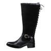 Weitschaftstiefel SHEEGO BY JOE BROWNS, Damen, Gr. 44, schwarz, Leder, Schuhe