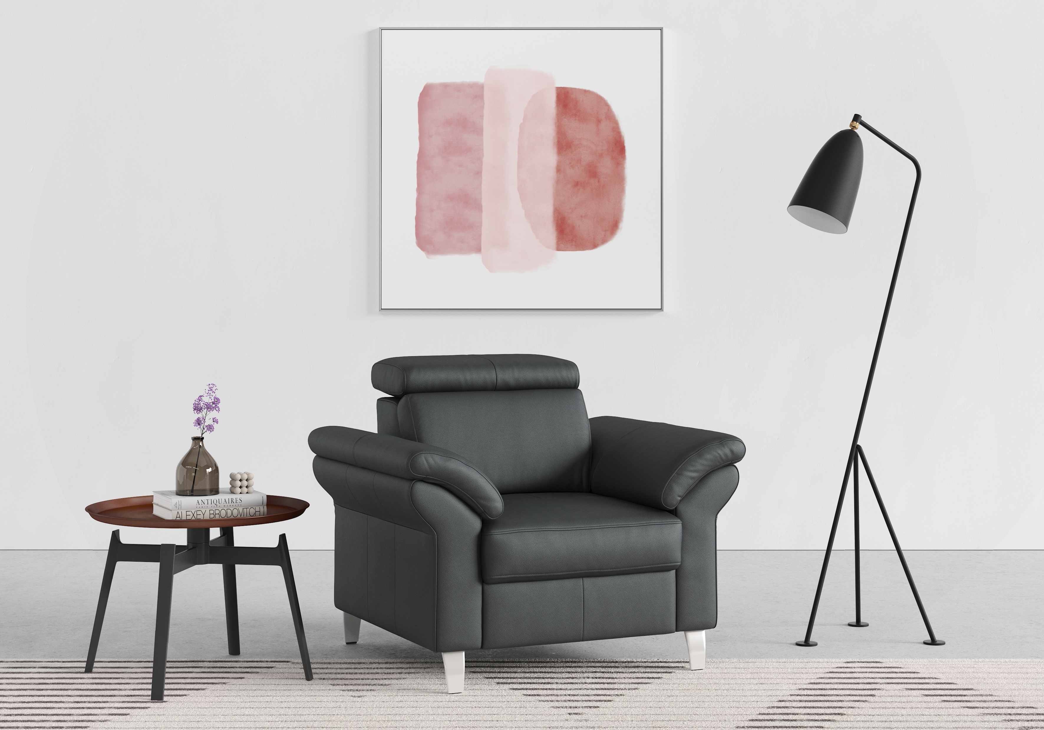 Sessel SIT & MORE "Arngast", schwarz, B:101cm T:93cm, Luxus-Microfaser ALTARA NUBUCK (100% Polyester);Struktur (100% Polyester);Flachgewebe (90% Polyester; 10% Polyamid), Sessel, inklusive Federkern und Kopfteilverstellung