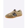 Sneaker HEINE, Damen, Gr. 41, beige (beige, schwarz), Textil, Glattleder, Rindsleder, modisch, Schuhe