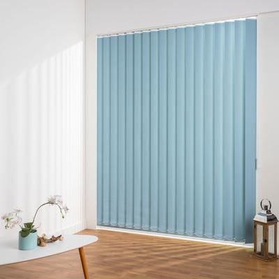 Lamellenvorhang LIEDECO "Lamellenvorhang Vertikalanlage Verdunkelung - 127 mm Lamelle" Gr. 1, blau (hellblau, weiß), B:100cm H:180cm, Jalousien, Kürzbare Vertikalanlage Verdunkelung Image