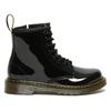 Schnürboots DR. MARTENS "Junior 1460 8-Loch Lacklederstiefel", Damen, Gr. 41, schwarz, Leder, glänzend, modisch, Schuhe, Lackstiefel, Kinderstiefel, Freizeitschuh mit Reißverschluss
