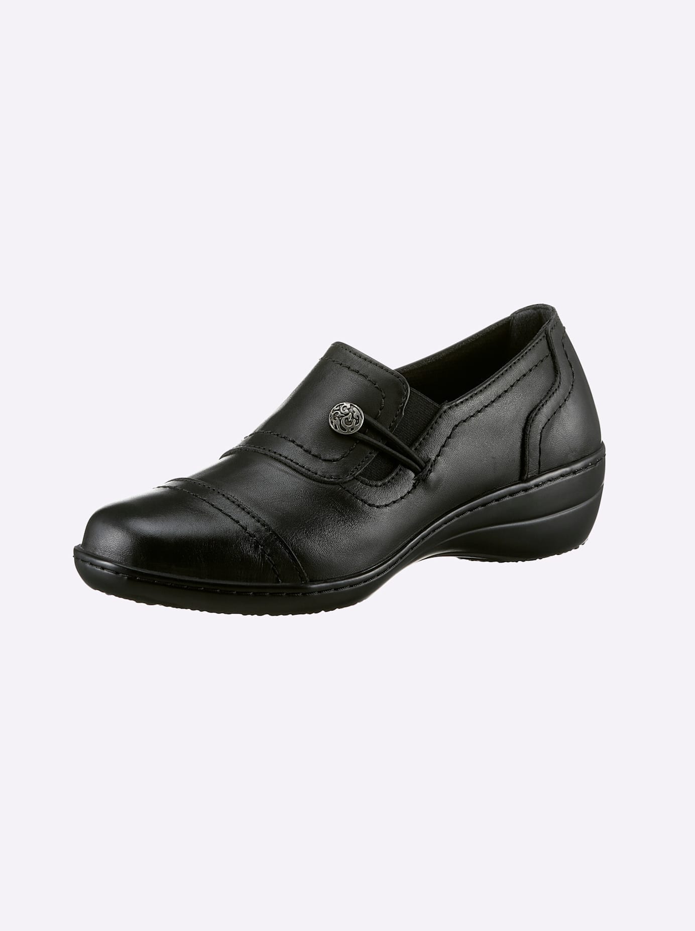 Slipper CLASSIC BASICS, Damen, Gr. 40, schwarz, Leder, Basic, Schuhe Slipper
