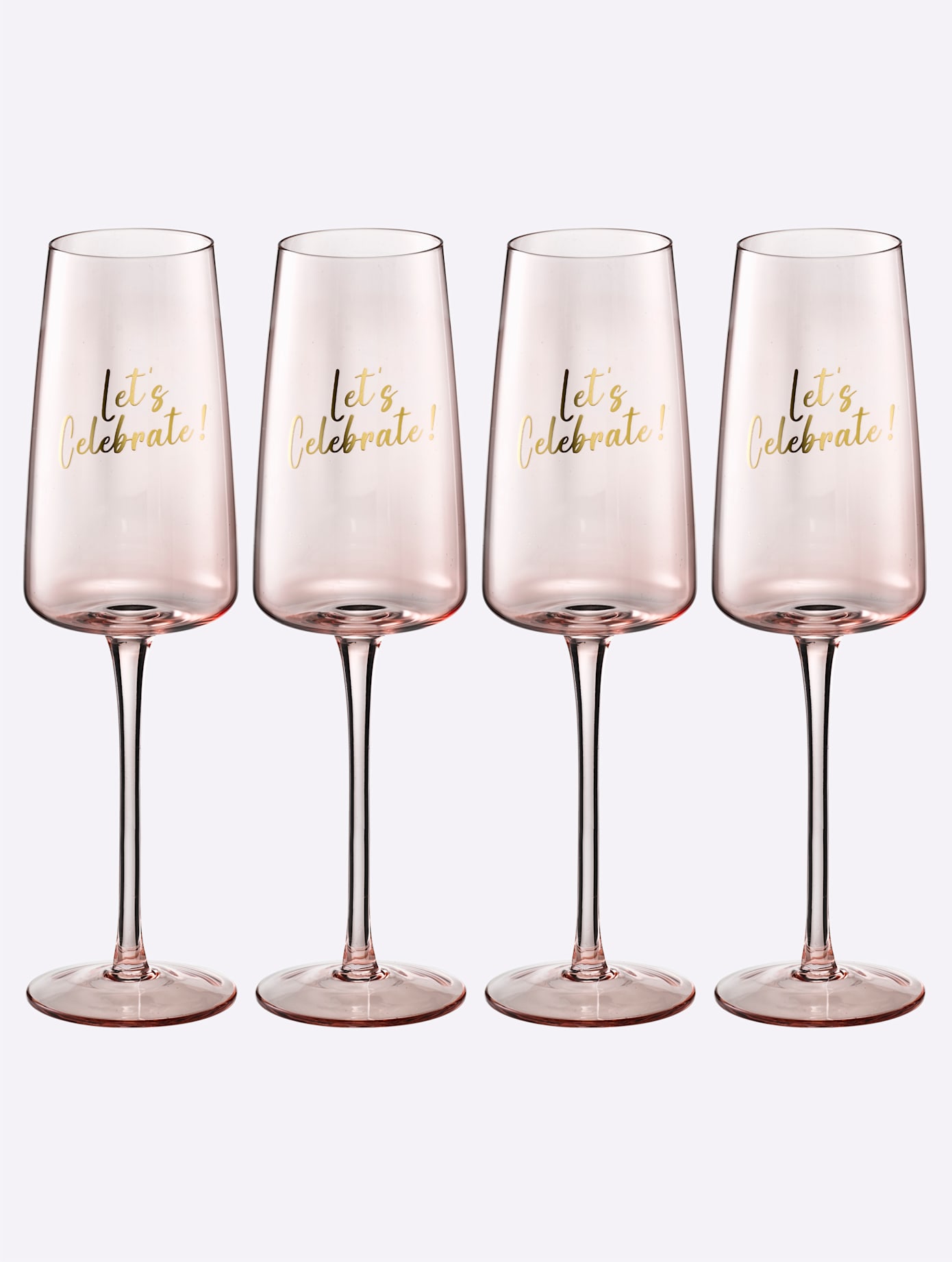 Gläser-Set, rosa (rosé), B:7cm H:24,5cm, Glas, Trinkgefäße