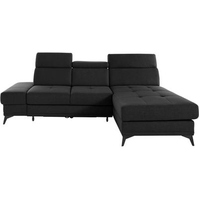 Ecksofa INOSIGN "Cardiz L-Form", grau (anthrazit), B:246cm H:83cm T:173cm, Webstoff (100% Polyester), Luxus-Microfaser Paris (90% Polyester/10% Polyamid), Struktur fein (100% Polyester), Samtoptik (100% Polyester), Sofas, inkl.Kopfteilverstellung... Image