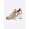 Sneaker CASUAL LOOKS, Damen, Gr. 40, beige (sand), Veloursleder, sportlich, Schuhe