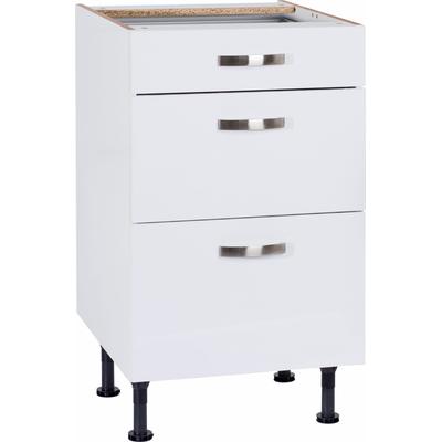 Unterschrank KOCHSTATION "KS-Cara", weiß (weiß, weiß), B:50cm H:87cm T:58,4cm, Schränke, Breite 50 cm, mit Vollauszügen und Soft-Close-Funktion Image