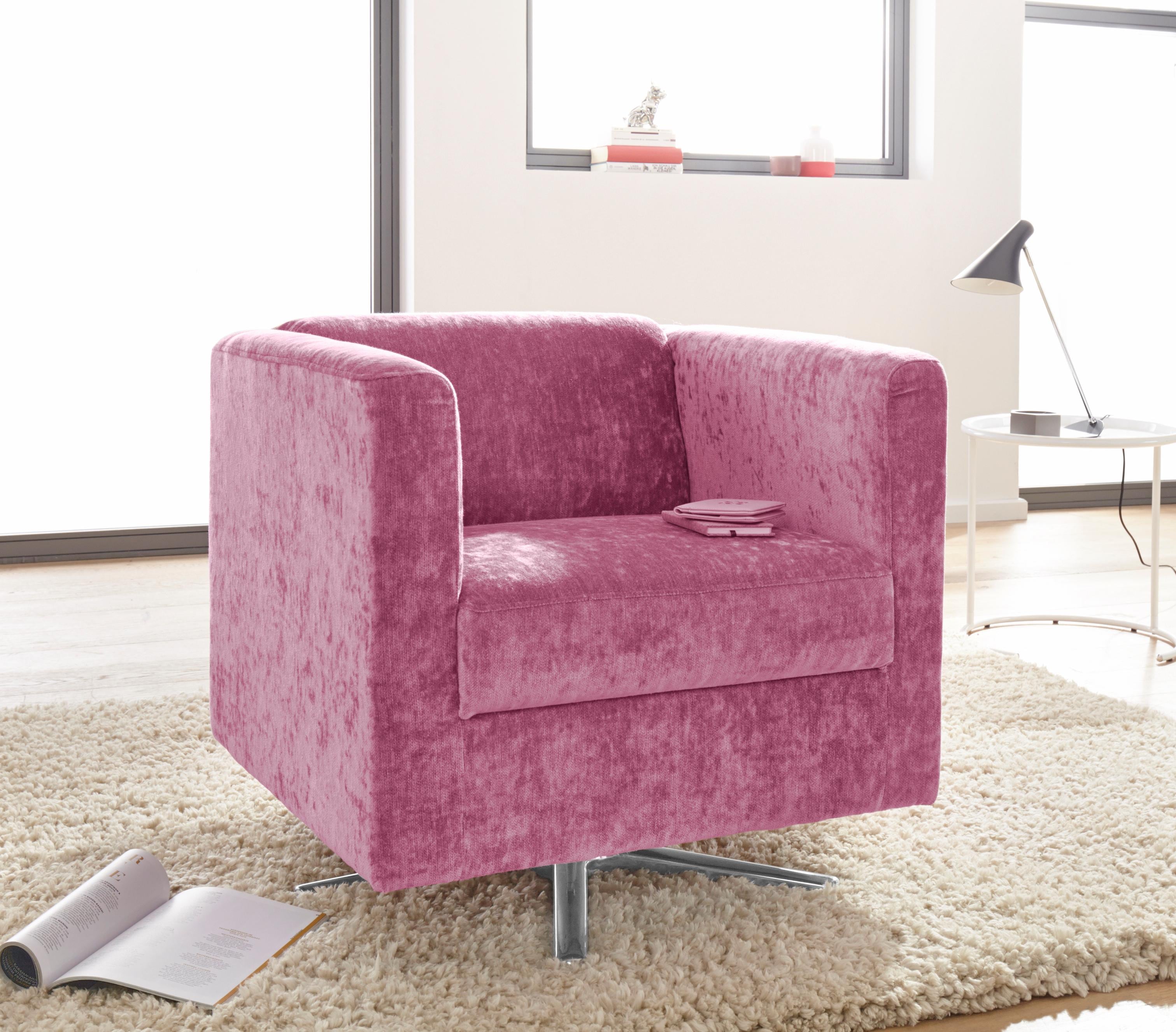 Sessel INOSIGN "Bob Drehsessel, Clubsessel und Cocktailsessel - alles passt", rosa (flamingo), B:72cm H:71cm T:75cm, Feinstruktur weich (92% Polyester, 8% Nylon);Struktur fein ( 100% Polyester);Struktur (30% Polyester, 70% Polyacryl);Struktur grob...