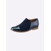 Slipper HEINE, Damen, Gr. 42, blau (marine), Leder, Veloursleder, Glattleder, Glattleder, modisch, Schuhe