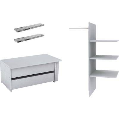 Inneneinteilung MUSTERRING "Imola W", silber (streifendekor (silber)), B:96,4cm T:51,5cm, Holzwerkstoff, Schrankinneneinteiler, Inneneinteilung Kleiderschrank-Zubehör Schrank-Zubehör, praktisches Zubehörset für Schwebetürenschränke Image