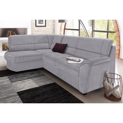 Ecksofa SIT & MORE "Pandora L-Form", grau, B:251cm H:91cm T:176cm, Luxus-Microfaser ALTARA NUBUCK (100% Polyester), Luxus-Microfaser ALTARA NUBUCK (100% Polyester), Luxus-Microfaser (100% Polyester), Sofas, wahlweise mit Bettfunktion und Bettkasten Image