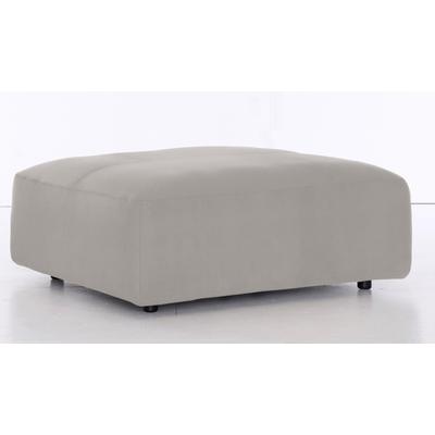 Hocker MUSTERRING "LUCIA", grau (stone crona), B:120cm H:43cm T:120cm, Flachgewebe VALMONT (60% Baumwolle/40% Leinen), Leder PURO, pigmentiertes Leder, Microfaser CRONA (100% Polyester), Flachgewebe FLORIS (100% Polyester), Leder BAX, pigmentiertes... Image