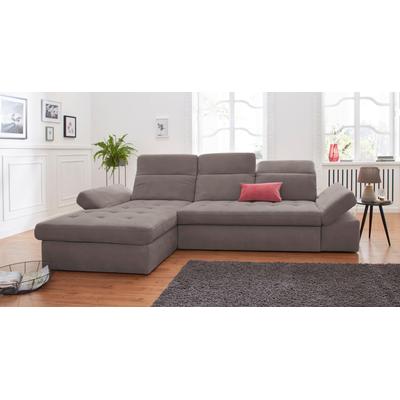 Ecksofa SIT & MORE "Stardust L-Form", grau (steel), B:302cm H:77cm T:189cm, Struktur (100% Polyester), Struktur fein (95% Polyester, 5% Polyamid), Sofas, wahlweise mit Bettfunktion und Bettkasten Image
