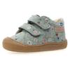 Lauflernschuh NATURINO "Amur", Kinder, Gr. 24, grün, Veloursleder, geblümt, Schuhe, Barfußschuh, Klettschuh mit Blumenprint, Größenschablone zum Download