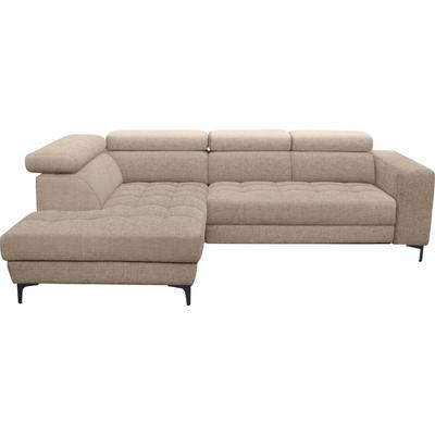 Ecksofa ALINA "Valea", grau (graubeige tta 4), B:300cm H:102cm T:207cm, Struktur TTA (100% Polyester), Sofas, mit Rückenlehnenverstellung, wahlweise mit ausziehbarer Liegefläche Image