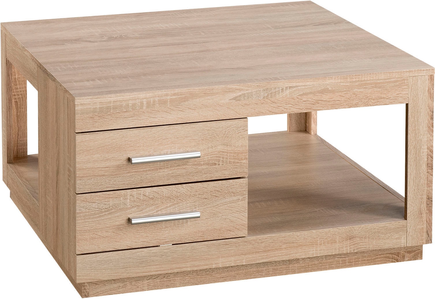 Couchtisch STOLKOM "Festival, TOPSELLER", braun (sonoma dekor, sonoma dekor), B/H/T: 80cm x 45,6cm x 80cm, Tische, Couchtisch Holz-Couchtische Eckige Couchtische, mit Schubladen, Wohnzimmertisch quadratisch