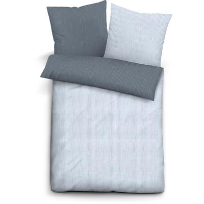 Bettwäsche BIBERNA Gr. 4, blau, B/L: 200cm x 200cm, Mako-Satin, B/L: 80cm x 80cm & 80cm x 80cm, Mako-Satin, 100% Baumwolle, Bettwäsche Image
