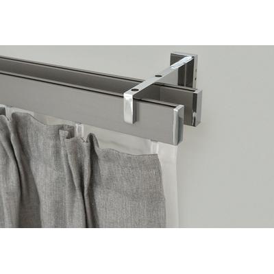 Innenlaufschiene GARESA "FLAT", silber (vernickelt, chromfarben), L:440cm, Aluminium, Gardinenstangen, Rechteckprofil, Wandmontage, perfekter Lauf, modern, verlängerbar Image