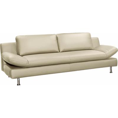 3-Sitzer PLACES OF STYLE "Redding", beige (creme), B:221cm H:80cm T:90cm, NaturLEDER - u00bbMadrasu00ab (echtes Rindsleder), Sofas, in Naturleder Image