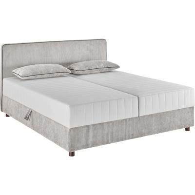 Bett "Corinna", grau (hellgrau), B:162cm H:97cm L:210cm, ATLANTIC HOME COLLECTION, Betten, Boxbett inkl. Stauraum, Cord, erhältlich in unterschiedlichen Breiten Image