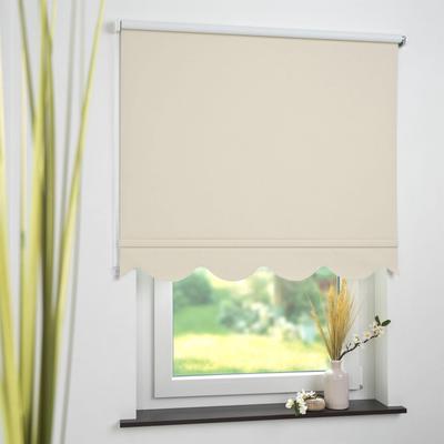 Seitenzugrollo LIEDECO Gr. 2, beige, B:72cm H:180cm, Polyester, Rollos, Volantrollo - Volant Klassik, Fixmaß Image