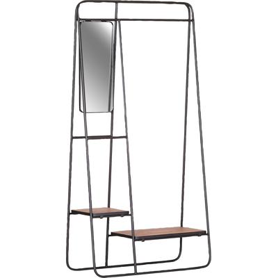 Garderobenständer GUTMANN FACTORY "Dresscode", grau (anthrazit), B:90cm H:180cm T:40cm, Massivholz, Metall, Garderobenständer Image