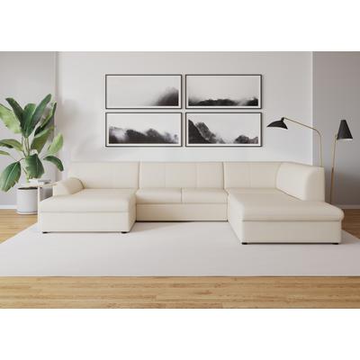 Wohnlandschaft DOMO COLLECTION "Topper, elegant und zeitlos, komfortabel, U-Form", beige (creme), B:320cm H:78cm T:213cm, Sofas, wahlweise mit Bettfunktion Image
