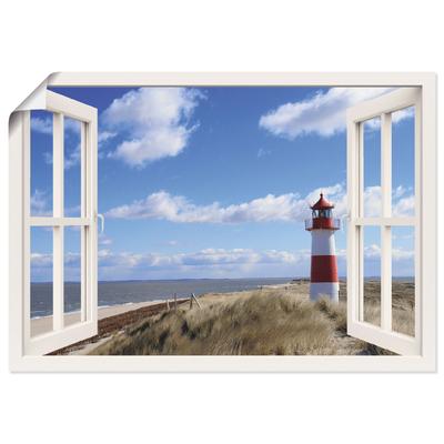 Wandbild ARTLAND "Fensterblick - Leuchtturm Sylt", weiß (farbe bild(er): weiß), B:70cm H:50cm, Papier, Bilder, als Leinwandbild, Poster, Wandaufkleber in verschied. Größen Image