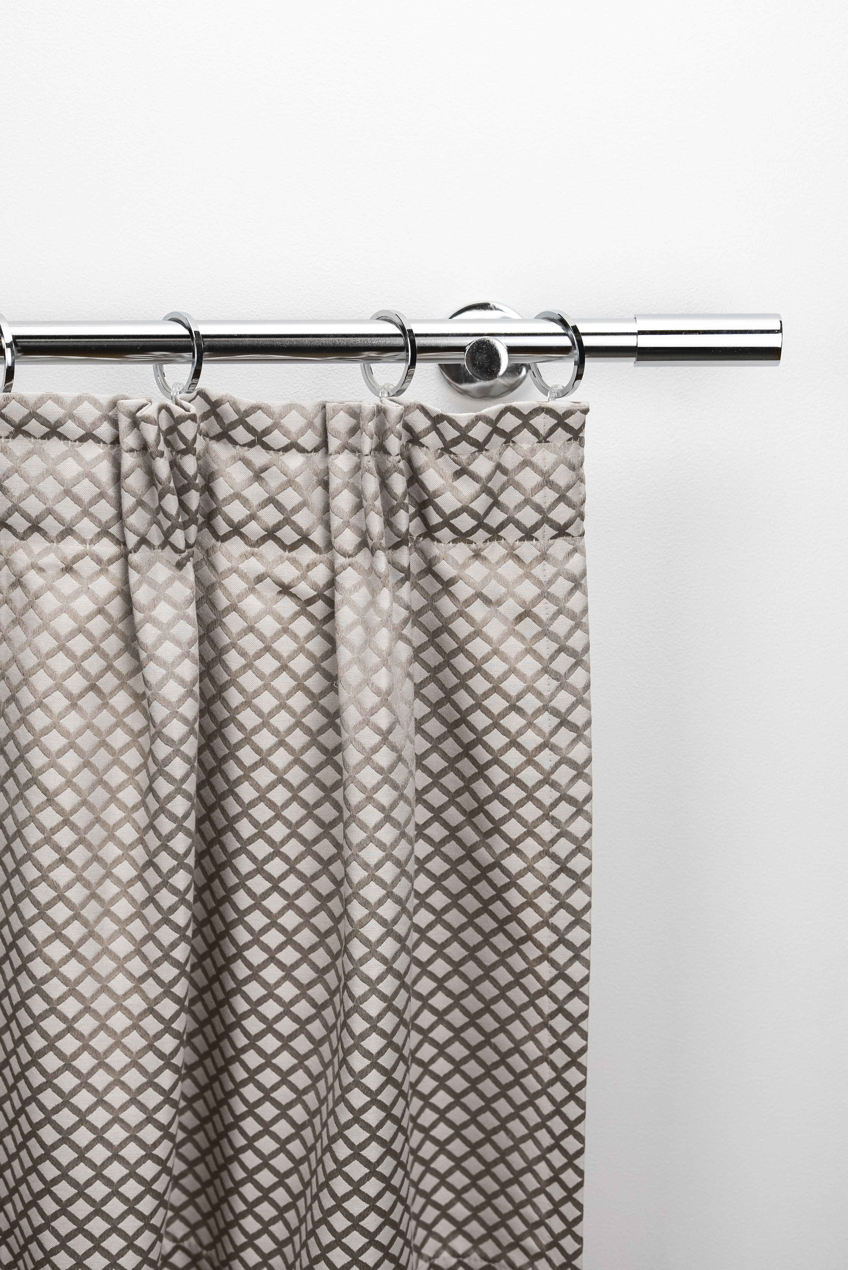 Gardinenstange GARESA "EASY", grau (chromfarben), B:64cm L:560cm Ø:20mm, Aluminium, Gardinenstangen, Vorhanggarnitur, verlängerbar, Wandmontage, Aluminium, mit Ringe Image