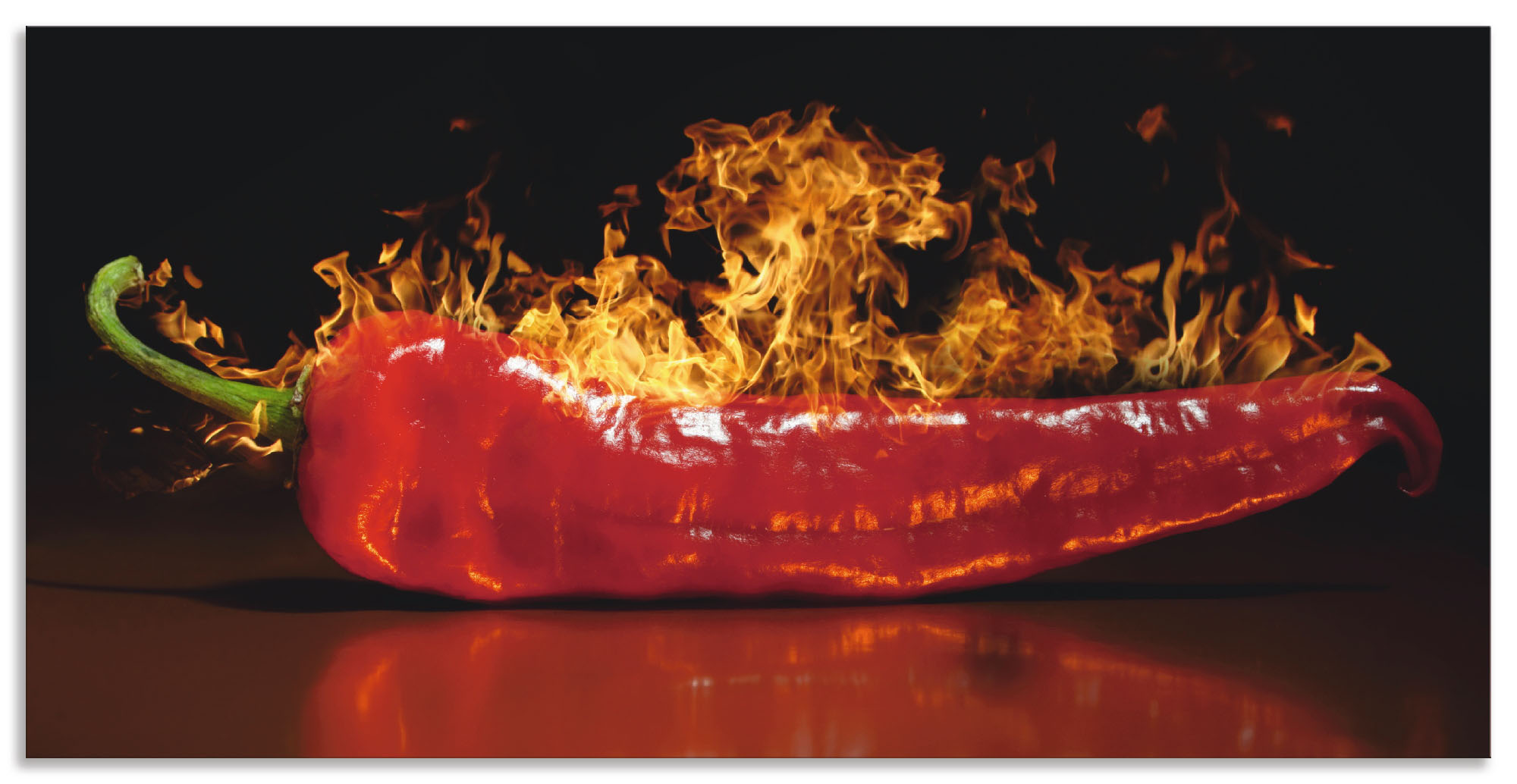 Wandbild ARTLAND "Roter scharfer Chilipfeffer", rot (farbe bild(er): rot), B:60cm H:30cm, Bilder, als Alubild, Outdoorbild, Leinwandbild, Poster, Wandaufkleber Image
