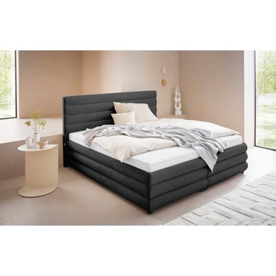 Polsterbett "Maylis", grau (anthrazit), B:192cm L:211cm, 100% Polyester, LEGER HOME BY LENA GERCKE, Betten, Polsterbett Polsterbett ohne Bettkasten, wahlweise mit und ohne Matratze und Lattenrost, auch in 200cm Breite Image
