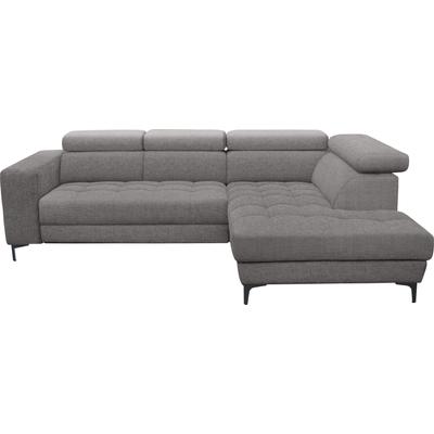 Ecksofa ALINA "Valea", grau (grau tta 19), B:300cm H:102cm T:207cm, Struktur TTA (100% Polyester), Sofas, mit Rückenlehnenverstellung, wahlweise mit ausziehbarer Liegefläche Image