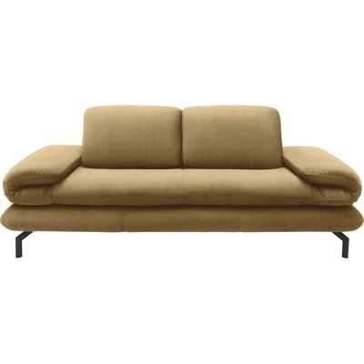 2-Sitzer "LOOKS by Wolfgang Joop 2-Sitzer-Sofa >>LOOKS XIII<<", braun (messing), B:224cm H:83cm T:98cm, 100% Polyester, LOOKS BY WOLFGANG JOOP, Sofas, Wahlweise mit Arm- und Kopfteilverstellung Image