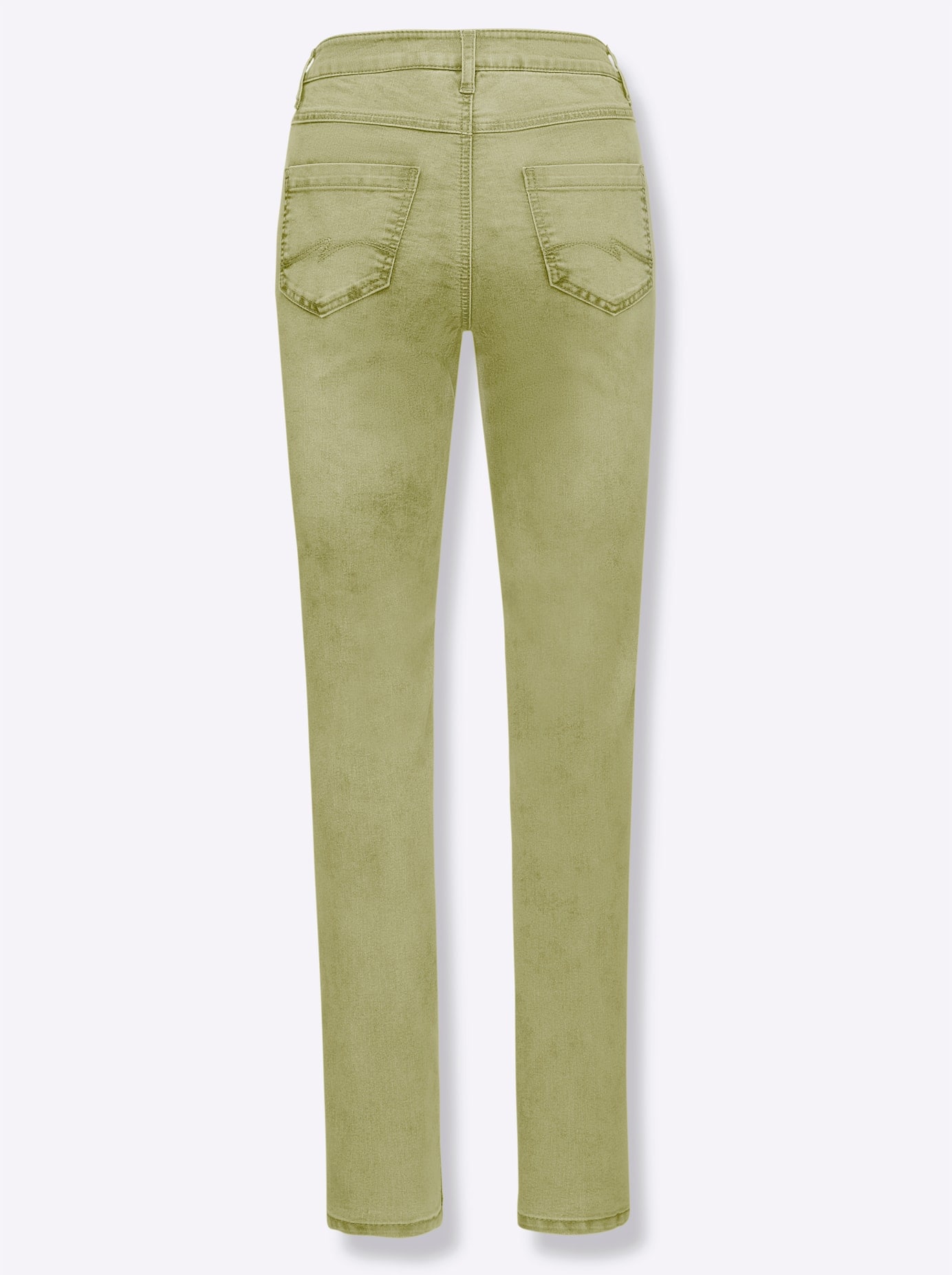 5-Pocket-Jeans CASUAL LOOKS, Damen, Gr. 52, Normalgrößen, grün (lindgrün), 72% Baumwolle, 25% Polyester, 3% Elasthan, unifarben, lang, Jeans 5-Pocket-Jeans