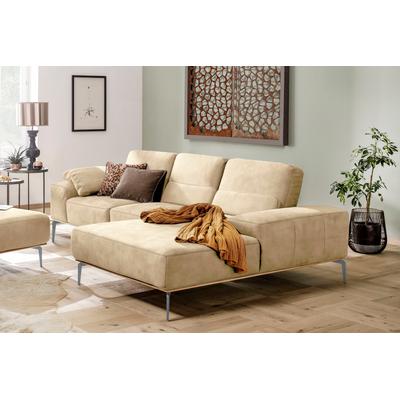 Ecksofa W.SCHILLIG "run, Designsofa mit tollem Sitzkomfort, bequem, L-Form", beige (sahara s37), B:279cm H:88cm T:178cm, Longlife Xtra-Leder Z73: Naturwalkleder der Luxusklasse aus den erlesensten Rohhäuten. Hautstärke 1, 1 u2013 1, 3 mm, ROHLEDER... Image