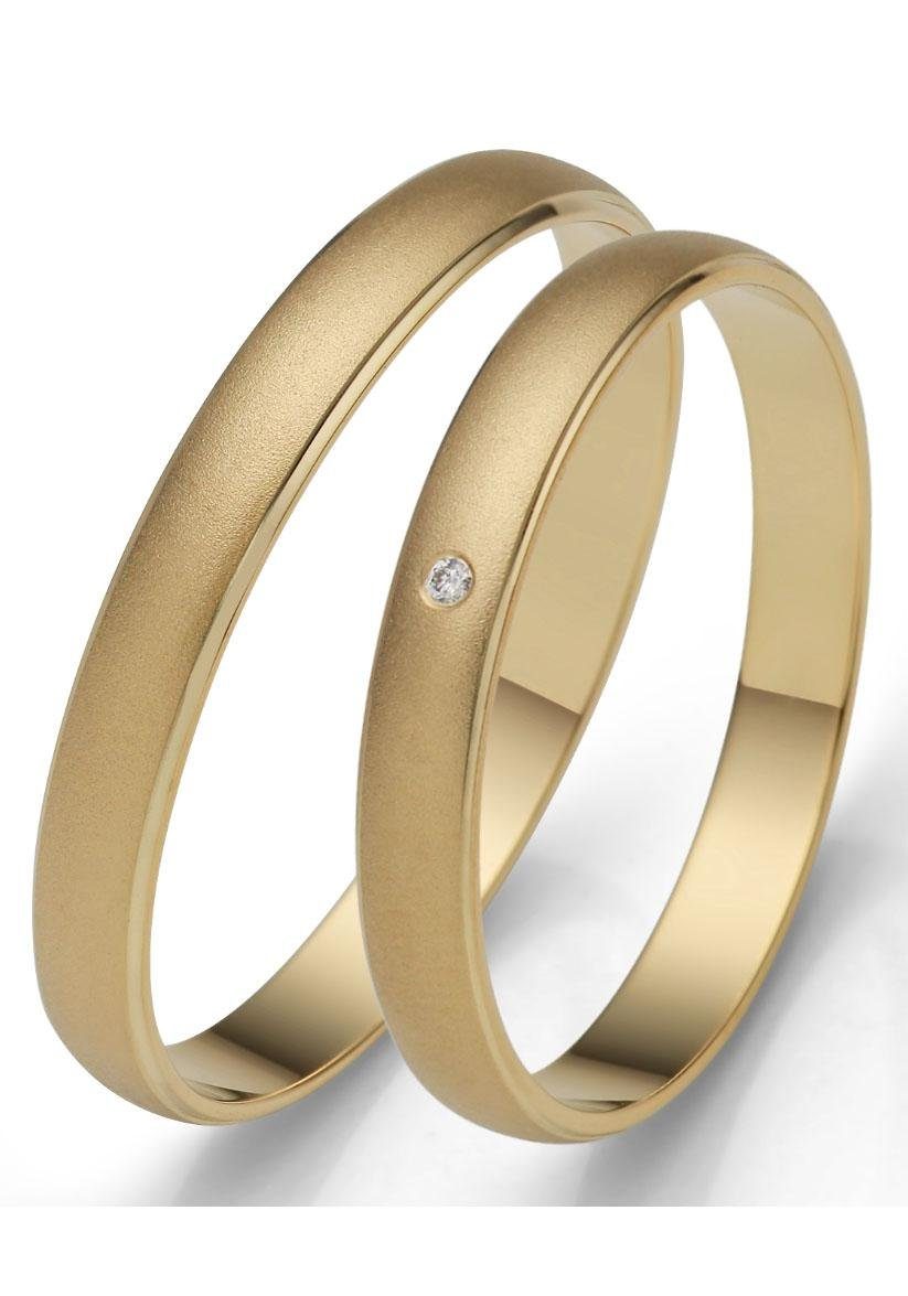 Trauring FIRETTI "Schmuck Geschenk Gold 375 Hochzeit Ehering "LIEBE" Gr. 68, gold (gelbgoldfarben), Fingerringe, 68, ohne Brillant, Gelbgold 375, 3mm, Made in Germany, wahlweise mit oder ohne Brillant Image