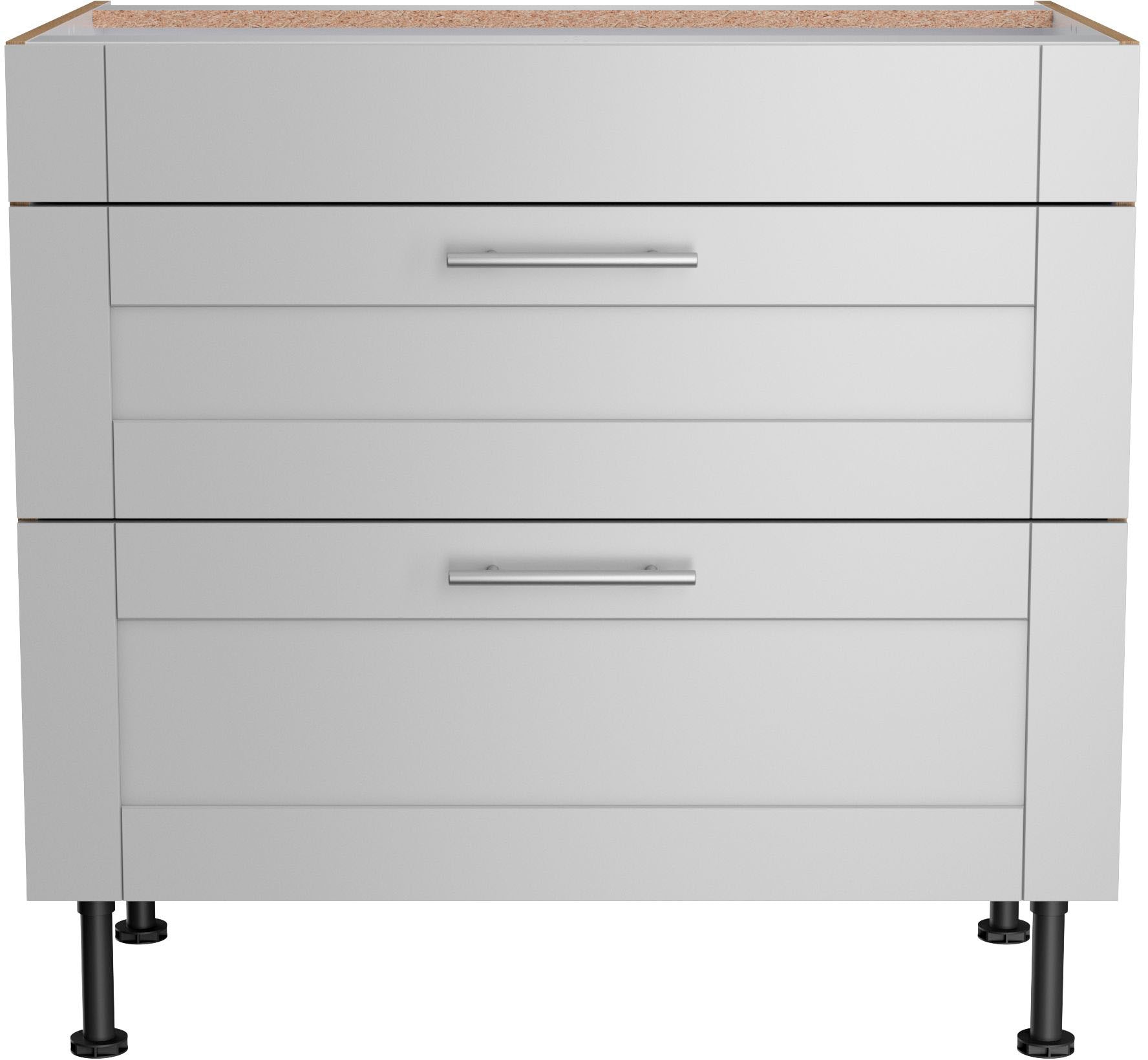Kochfeldumbauschrank KOCHSTATION "KS-Ahus", grau (hellgrau matt, wildeiche nachbildung), B:90cm H:87cm T:58,4cm, Schränke, Breite 90 cm Image