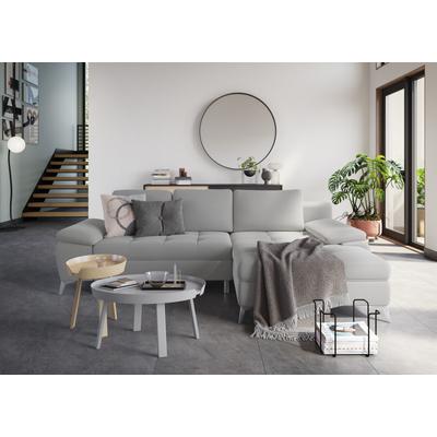 Ecksofa SIT & MORE "Latigo L-Form", silber, B:270cm T:163cm, Sofas, mit Recamiere, wahlweise mit Bettfunktion und Bettkasten Image