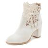 High-Heel-Stiefelette LASCANA, Damen, Gr. 43, weiß (beige), Obermaterial: 100% Textilmaterial. Futter: 100% Textilmaterial. Decksohle: 100% Textilmaterial. Laufsohle: 100% Synthetik, unifarben, modisch, Schuhe, mit modischer Spitze und bequemen...