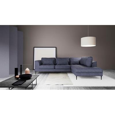 Ecksofa TRENDMANUFAKTUR "Luzi, wahlweise mit Schlaffunktion und Bettkasten, gemütlich, L-Form", blau (moonlight ocean), Sofas, B/H/T: 264cm x 80cm x 203cm, Samtvelours, Ottomane rechts, ohne Schlaffunktion, ohne Bettkasten, 100% Polyester,... Image