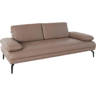 2-Sitzer ANDAS "Stenlille", grau (taupe), B:212cm H:83cm T:107cm, Struktur weich (100% Polyester), Struktur grob (100% Polyester), 100% NaturLEDER, Sofas, incl. Sitztiefen-, Kopfteil- und Armteilverstellung Image