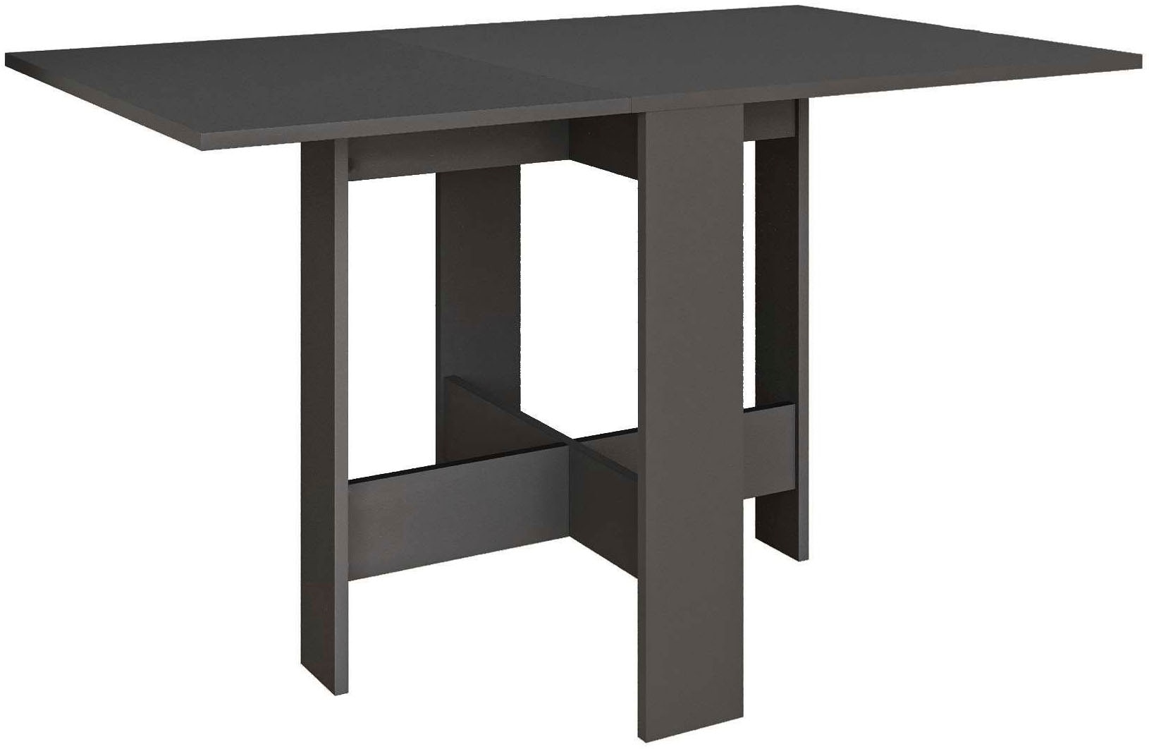 Esstisch DECORTIE "ARTEMIO ESSTISCH", grau (antrazit), B:130cm H:73cm T:76cm, Tische, Rechteckiger Esstisch Esstisch, Leichte Montage, Lagerung, Platzsparend